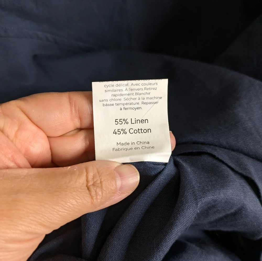 NEW Lintico Asymmetrical Tunic Top XXL Blue Lagenlook Minimalist Linen Cotton - Picture 9 of 12